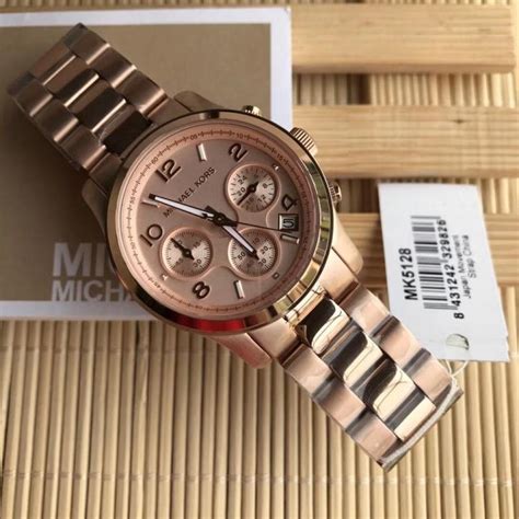 zwarte michael kors mk5128|Michael Kors Runway Chronograph Gold Dial Ladies .